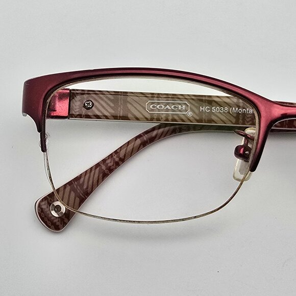 Coach HC5038 Montana 9134 Satin Burgundy Semi-Rimless Eyeglasses Frame w/ Case - Picture 14 of 16